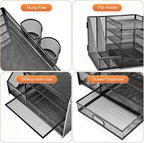 Marbrasse Desk Organizer with File Holder, 5-Tier Paper Letter Tray Organizer - Image 4
