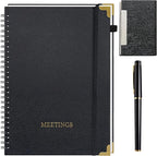 Meeting Notebook Set for Work – 3 Piece PU Leather Business Notebook by Unknown