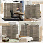 HOMCOM 6 Panel Room Divider, Hand-Woven Freestanding Wall Partition - Image 6