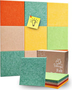 Felt Wall Tiles Bulletin Boards, Colorful Square Modular Design, Removable Cork by PebblingQ