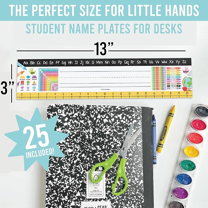Desk Name Tags for Classroom -25 Student Name Plates for Classroom Kindergarten - Image 2