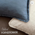 Foindtower Set of 2 Decorative Linen Fringe Throw Pillow Covers Cozy Farmhouse - Image 4