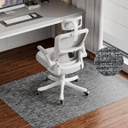 Delamu Office Chair Mat for Hardwood Floor, Non-Slip PVC Woven Computer Desk Chair Mat, 45"×53" Heavy Duty Hard Floor Protector for Rolling Chairs, Black & White, Not for Carpet