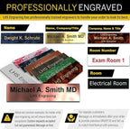 Engraved Door Signs for Office Personalized Black Plastic Door Plaque Gold - Image 5