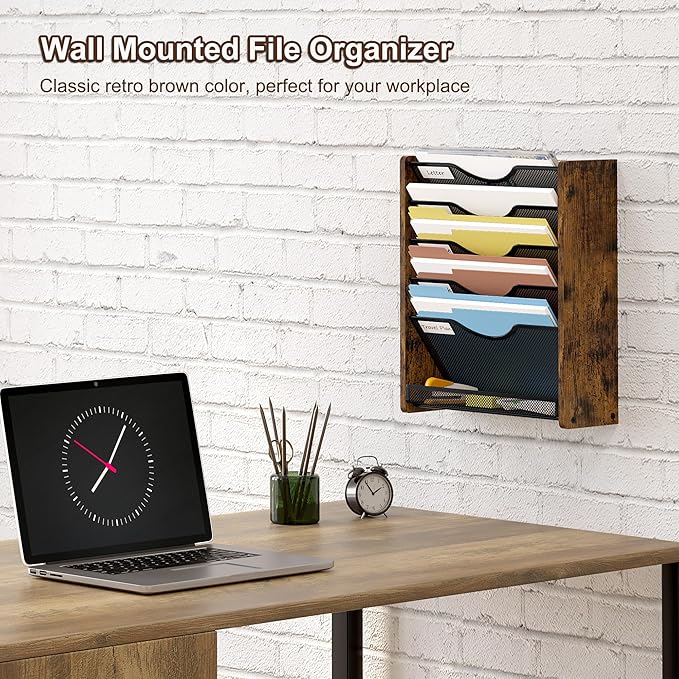 PAG-Mass Wall File Organizer, 6 Tier Mesh Mail Organizer Wall Mounted, Hanging - Image 2