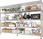 REIBII 69.8" W Storage Shelves 1510LBS Wire Shelving Unit 5 Tier Metal Shelving by REIBII