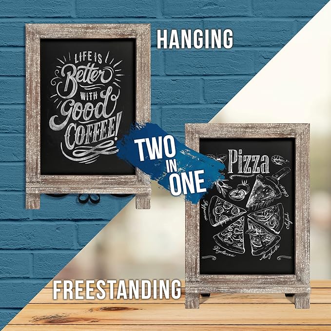 HBCY Creations Rustic Wooden Tabletop Chalkboard - Image 4