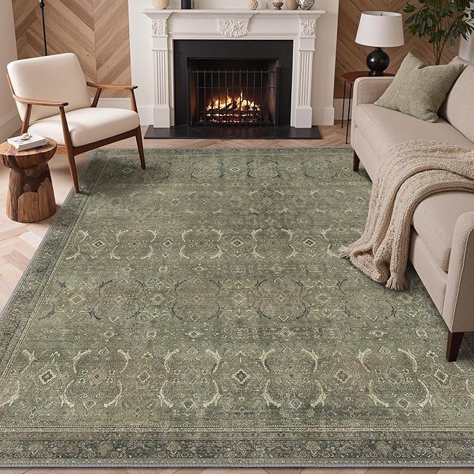 GENIMO 6x9 Area Rugs for Living Room, Machine Washable Non Slip Vintage Rugs - Image 2