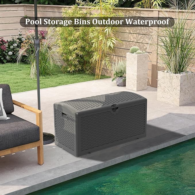 Yardgrace 80 Gallon Pro Resin Deck Box, Waterproof Outdoor Storage Bin - Image 8
