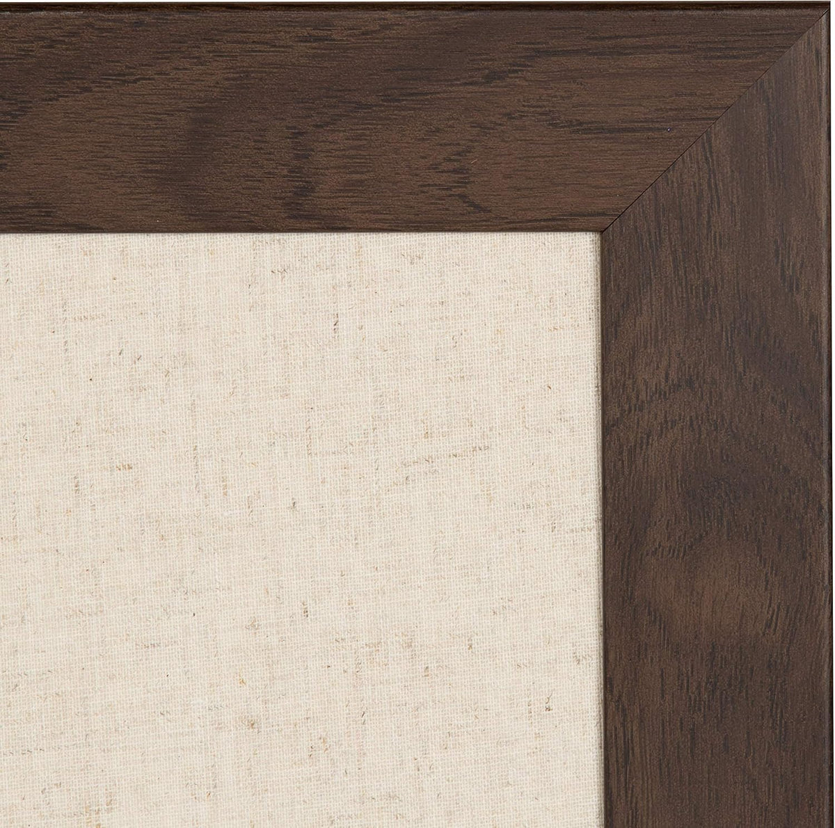 DesignOvation Beatrice Framed Linen Fabric Pinboard, 18x27, Walnut Brown