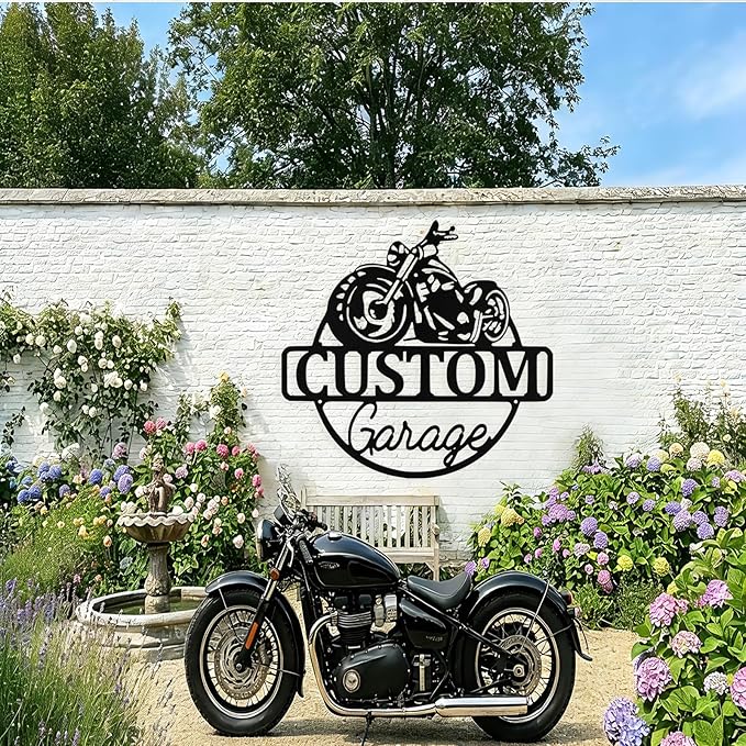 Custom Motorcycle Metal Signs Personalized Biker Name Sign Custom Garage Decor - Image 5