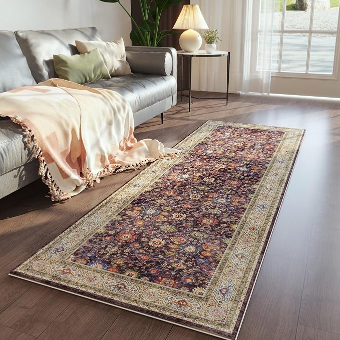 Rugcomf Runner Rug for Hallways Kitchen Rug Non Slip 2'6''x8' Washable Rugs - Image 5