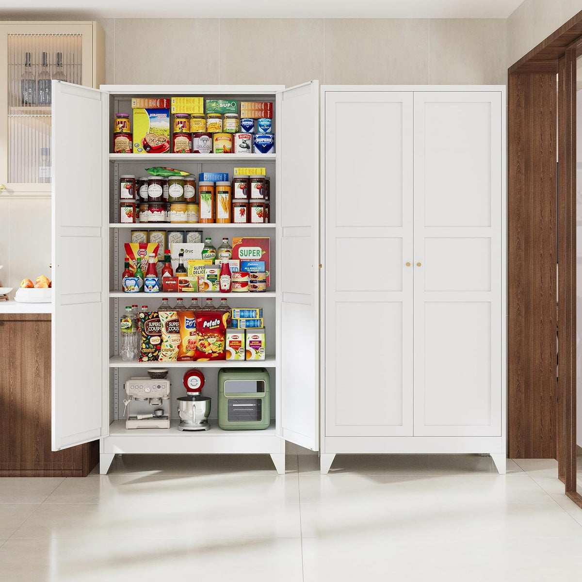 letaya 75" h metal storage cabinet with 2 showing dimensions