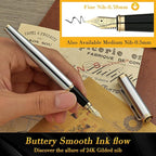 BEILUNER Silver Chrome Fountain Pen, Stunning Luxury - Image 4