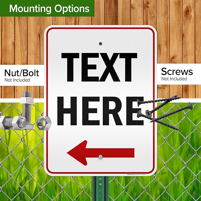 Custom Arrow, Custom Directional Sign, Left Arrow, 18x24 Inches, 3M EGP - Image 5