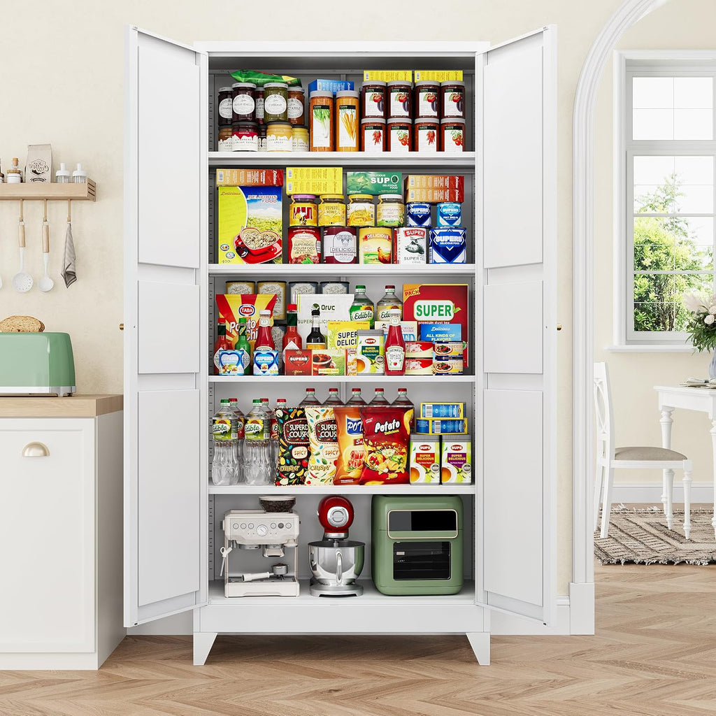 letaya 75" h metal storage cabinet with 2 on a desk or shelf