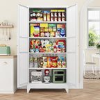 letaya 75" h metal storage cabinet with 2 on a desk or shelf