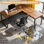 Azadx Tempered Glass Chair Mat for Carpet 32" x 48" Heavy Duty Chair Mat | 1/5" Thick for Carpeted Floor/Hard Floor Easy Glide Carpet Protector with Round Corner and Polished Edge, Scratch-Resistant