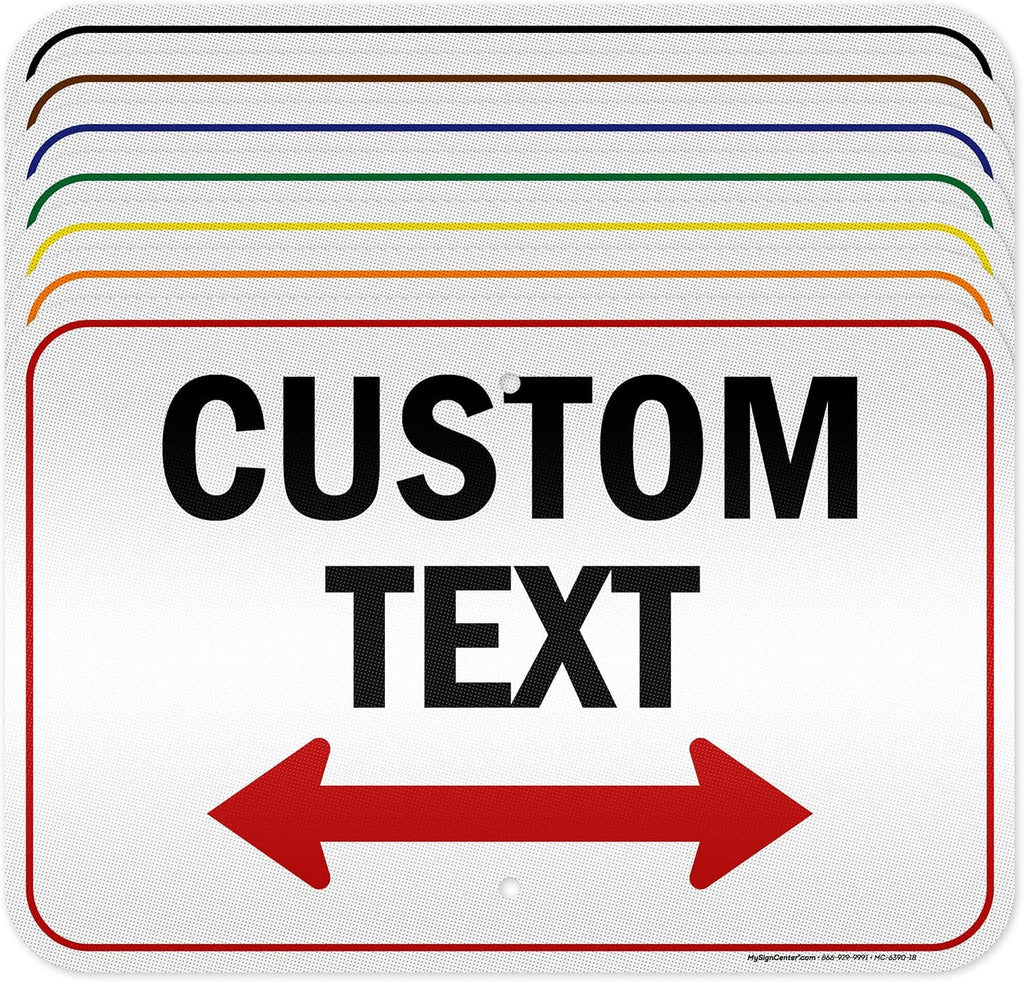 Custom Arrow, Custom Directional Sign, Two Way Arrow, 12x18 Inches, 3M EGP