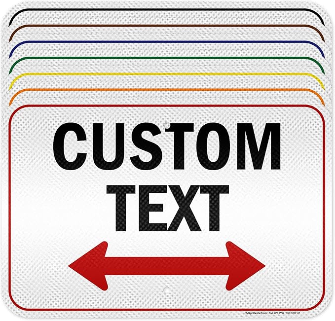 Custom Arrow, Custom Directional Sign, Two Way Arrow, 12x18 Inches, 3M EGP by MySignCenter
