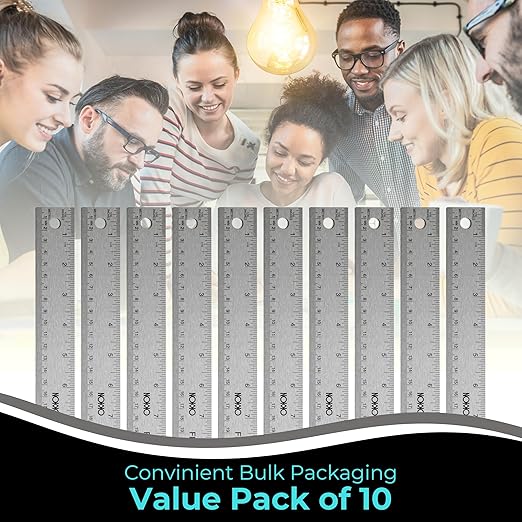 NOKKO 18 Inch Metal Ruler with Cork Backing, Non-Slip Backing - Image 7