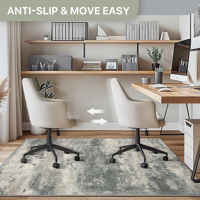 Office Chair Mat for Hardwood Tile Floor, Abstract 36"X 48" Desk Mats for - Image 4