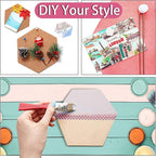SUNGIFT Hexagon Cork Board Tiles Self Adhesive 6 Pack - Image 2