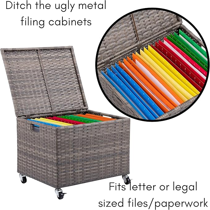 BIRDROCK HOME Rolling File Box - Image 8