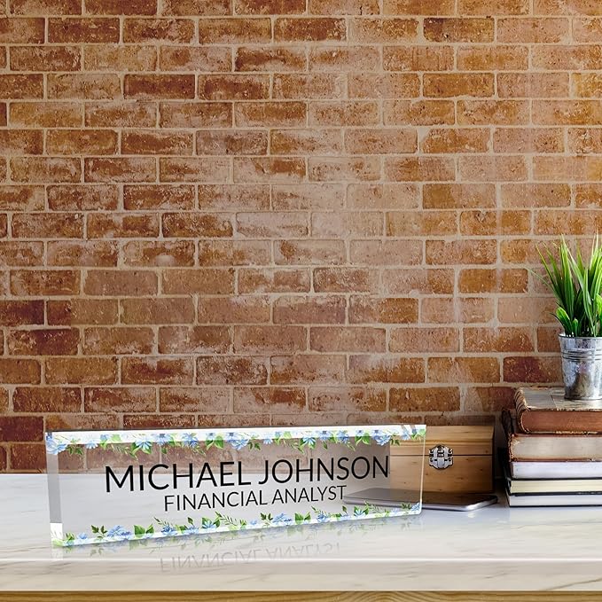 Signs ByLITA Floral Pattern Customized Nameplate | Wild Blue Personalized Full - Image 2