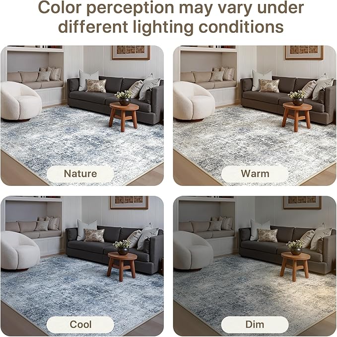 GENIMO Washable Area Rugs for Living Room, 8x10 Modern Non Slip Rugs, Low Pile - Image 8