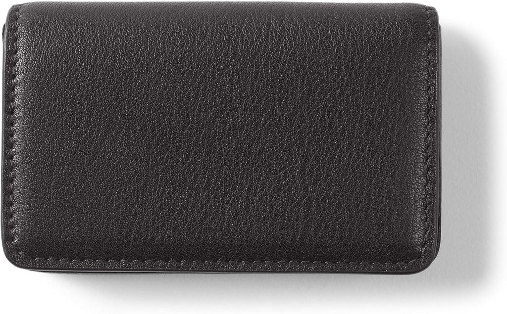 Leatherology Black Onyx Business Card Case, Magnetic Closure ID Holder