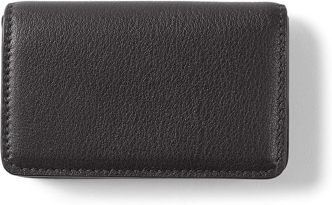 Leatherology Black Onyx Business Card Case, Magnetic Closure ID Holder by Leatherology