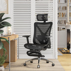 gabrylly ergonomic office chair with footrest, 135° reclining shown in use