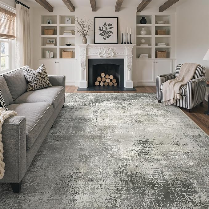 GENIMO 8x10 Area Rugs for Living Room, Machine Washable Non Slip Rugs, Low Pile - Image 2