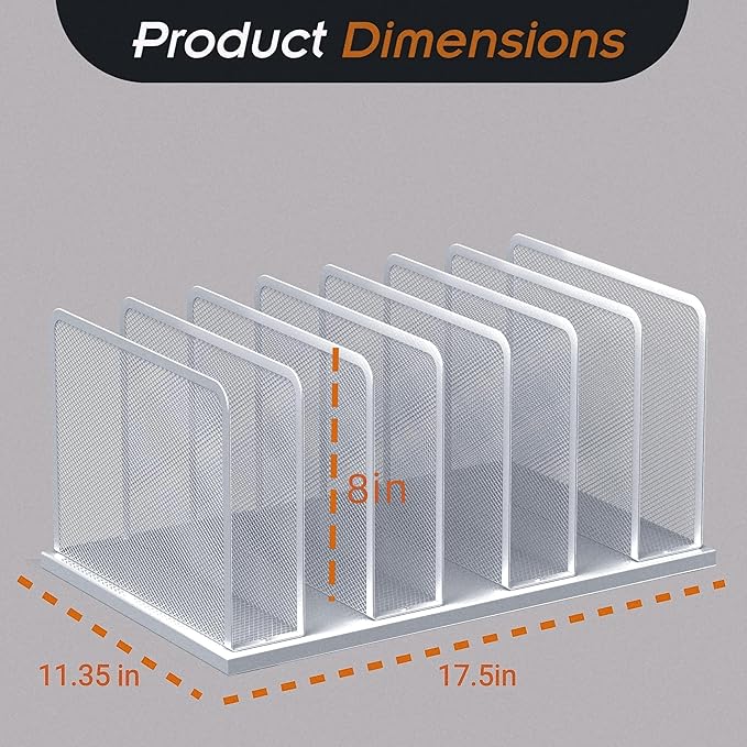 Kuntine.B Desk File Organizer Upright Mesh Desktop Organizer File Sorter Office - Image 2