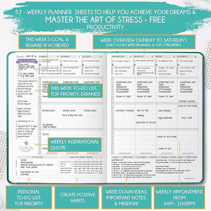 Life Planner - Undated Weekly & Monthly Planner, 12-Month Journey to Increase - Image 3