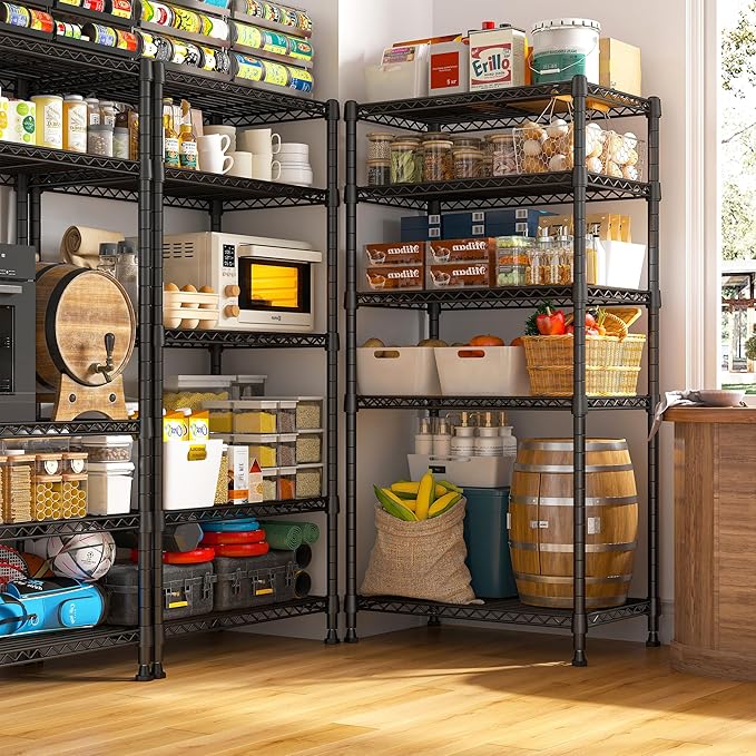 REIBII 1000LBS Wire Shelving Unit, 5 Tier Adjustable Metal Storage Shelves - Image 4