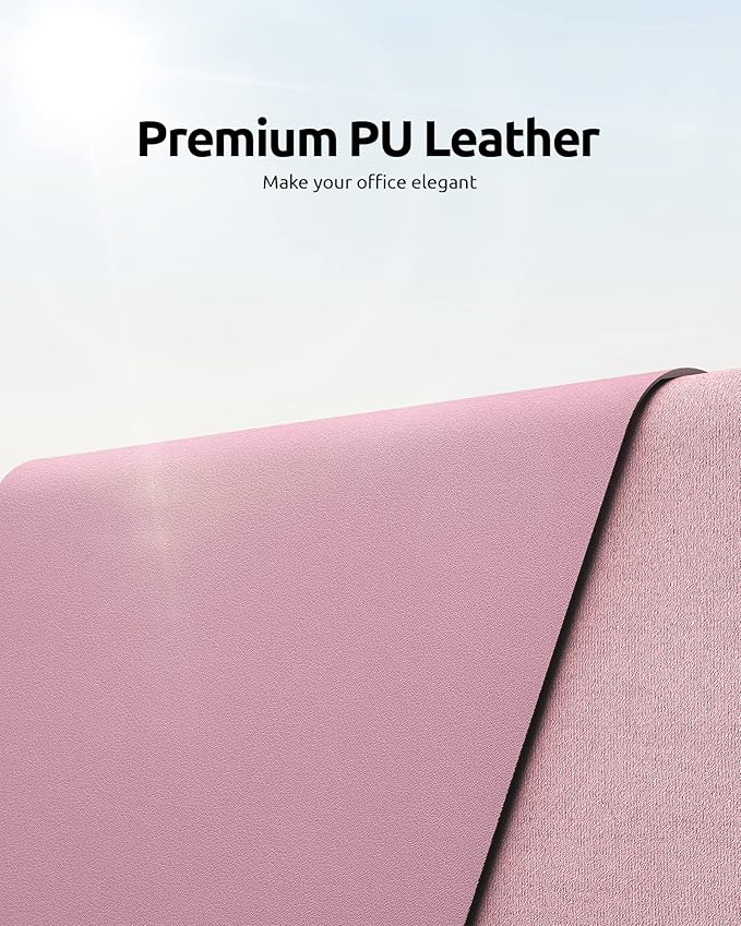 YSAGi Leather Desk Protector, Office Mat, Large Mouse Mat, Non-Slip PU Leather - Image 2