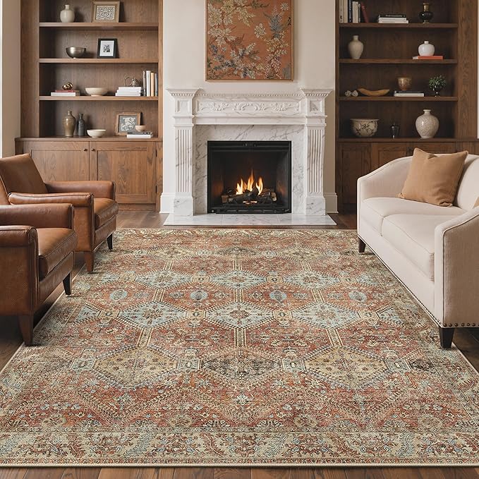 GENIMO 3x5 Area Rugs for Living Room, Machine Washable Non Slip Rugs, Low Pile by GENIMO