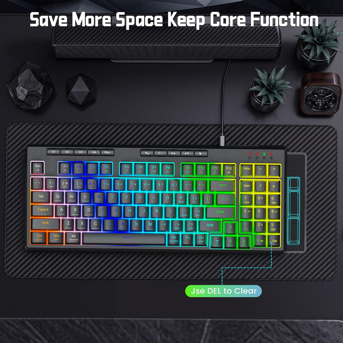 Redragon K517 Pro Wired Gaming Keyboard, RGB Backlit, Mechanical Feel 94 Keys...