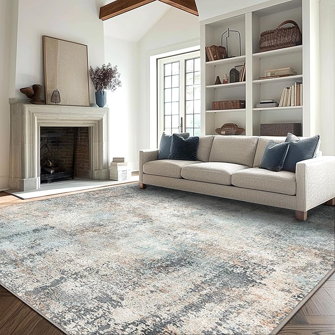 GENIMO Washable Area Rugs for Living Room, 10x14 Modern Non Slip Rugs, Low Pile - Image 3