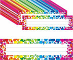 40PCS Desk Nameplates, Double Sided PET Film Confetti Desk Name Tags Erasable & by Gethelud
