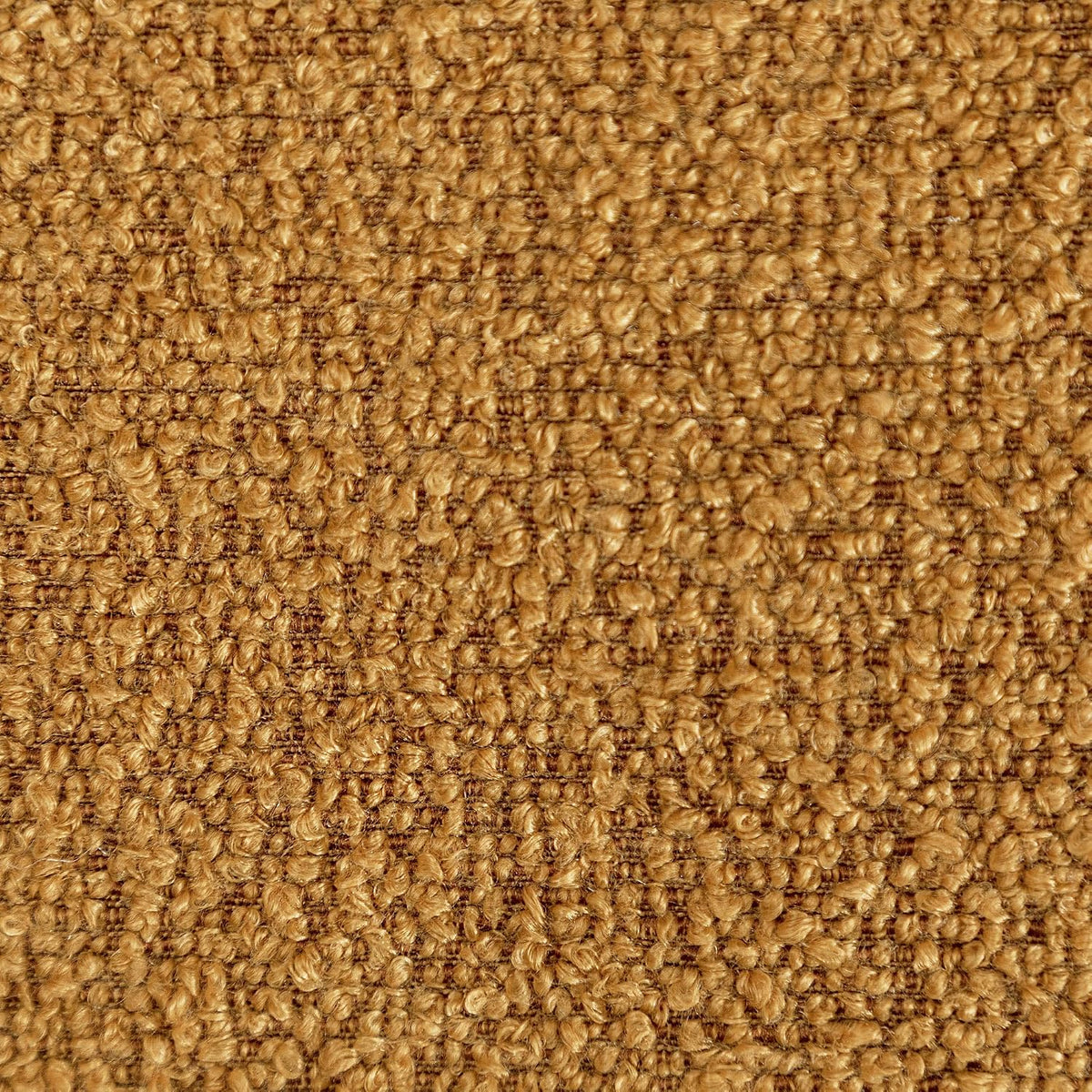 KINWELL Round Boucle Upholstered Ottoman Chair Padded Seat Footstool, Brown