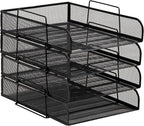 Mind Reader Stackable Paper Tray, Desktop Organizer, File Storage, Metal Mesh - Image 7