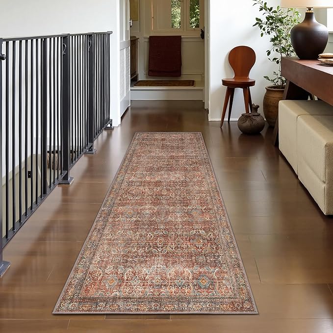GENIMO 2x10 Runner Rugs for Hallway, Machine Washable Non Slip Vintage Rugs - Image 2