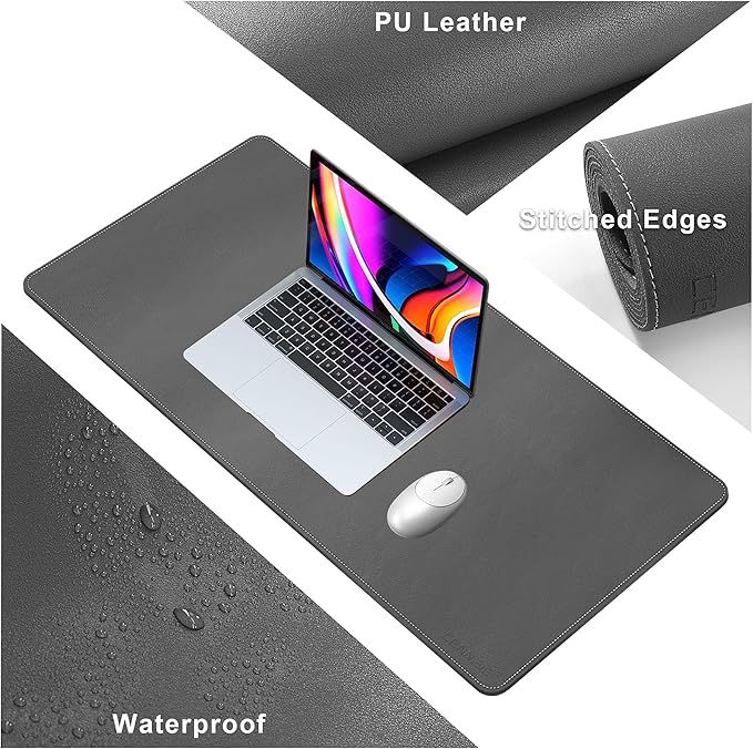 CENNBIE Leather Desk Mat, 39.3x19.6 Extra Large Desk Pad Blotter Protector - Image 4
