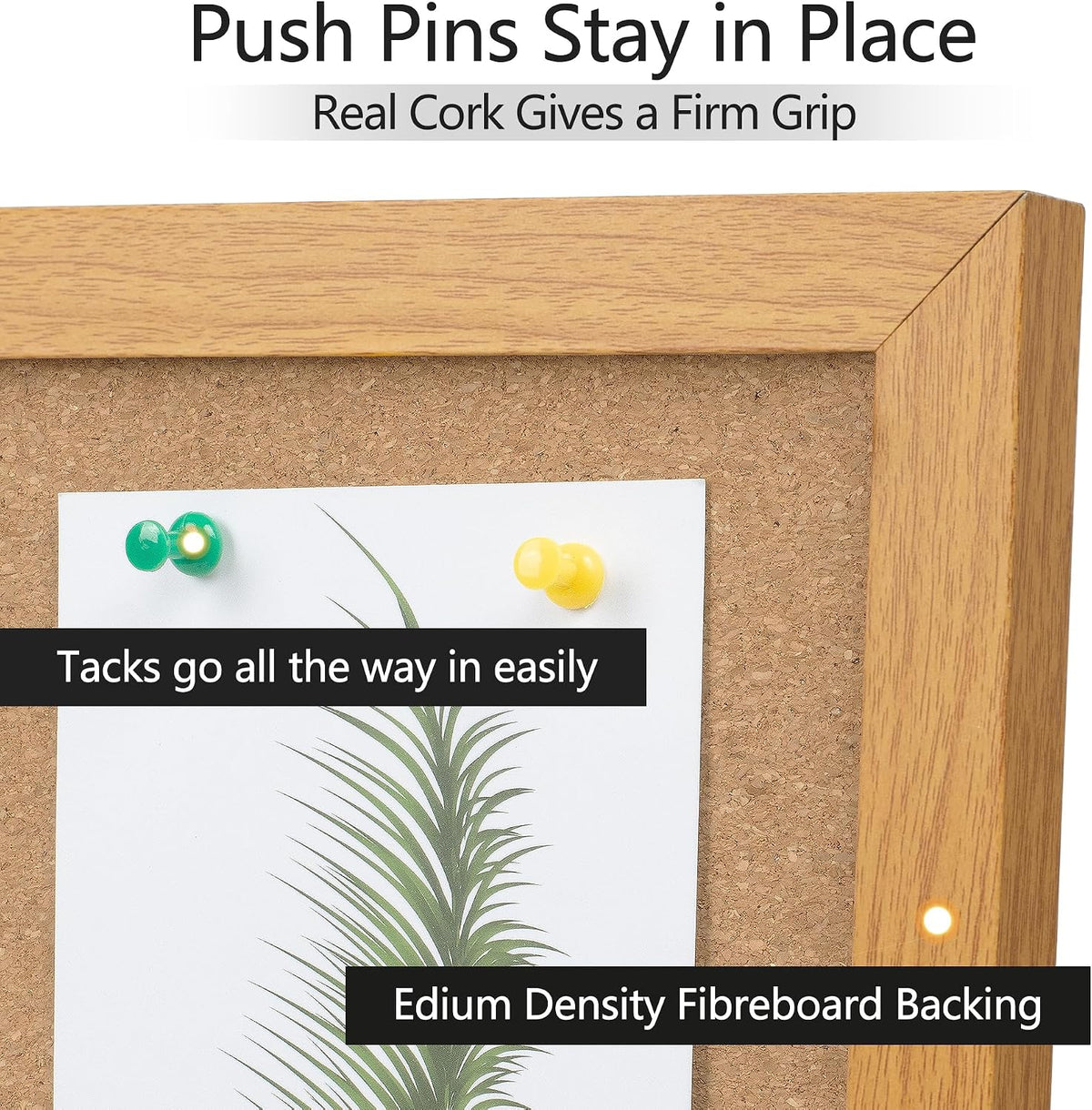 2 Pack Cork Bulletin Board 24 x 36, Wood Framed Corkboard for Wall