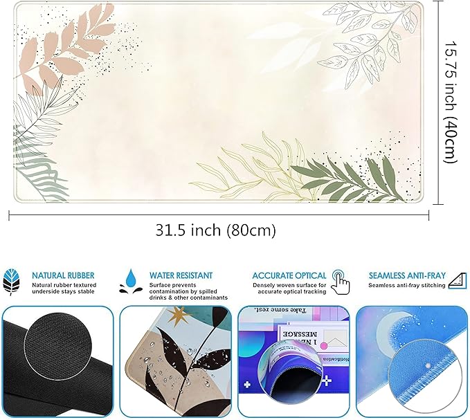 Boho Mouse Pad - Pastel Abstract Desk Mat - Matcha Green - Aesthetic Office - Image 3