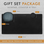 ELIZO Personalized Custom Desk Pad Set Real Leather Desk Mat Mouse Pad Unique - Image 3