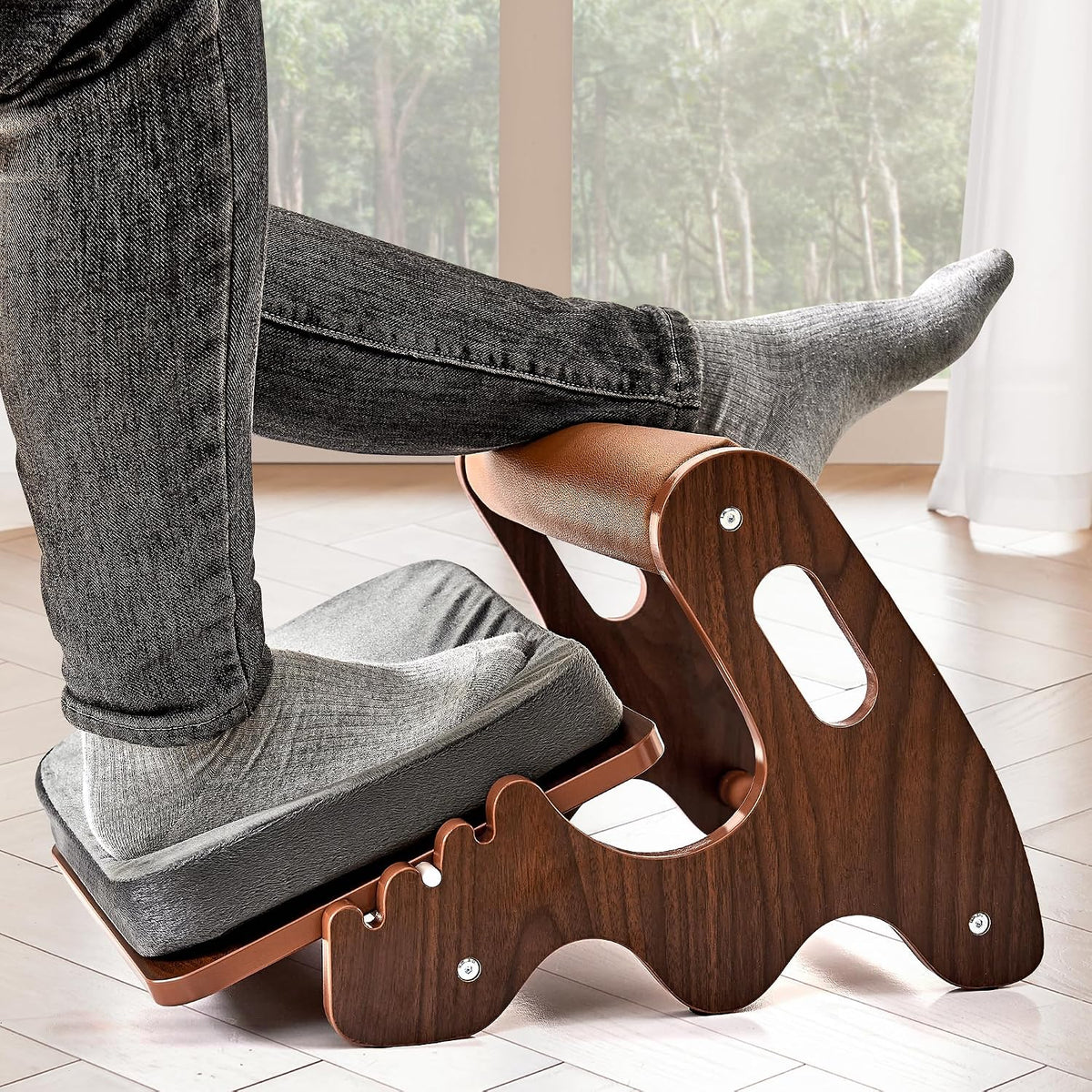 Spacocld Foot Rest for Under Desk at Work- Adjustable Rocking Foot Stool with...